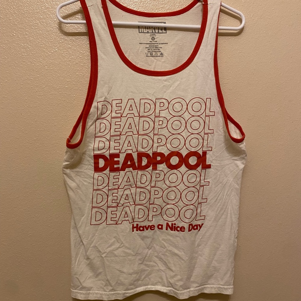 Deadpool “Have a Nice Day” shopping bag style Men’s Tank Top Size Medium